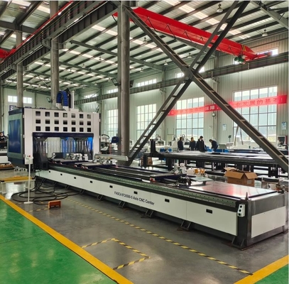 Αλουμινίου CNC 5 άξονες κέντρο επεξεργασίας CNC τρυπάνι και κοπή μηχανή με 300mm λεπίδα πριονιστήρα