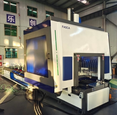 Κέντρο επεξεργασίας CNC 5 άξων για βιομηχανικά προφίλ αλουμινίου με 12 περιοδικά εργαλείων για τρυπήματα, άλεση και κοπή